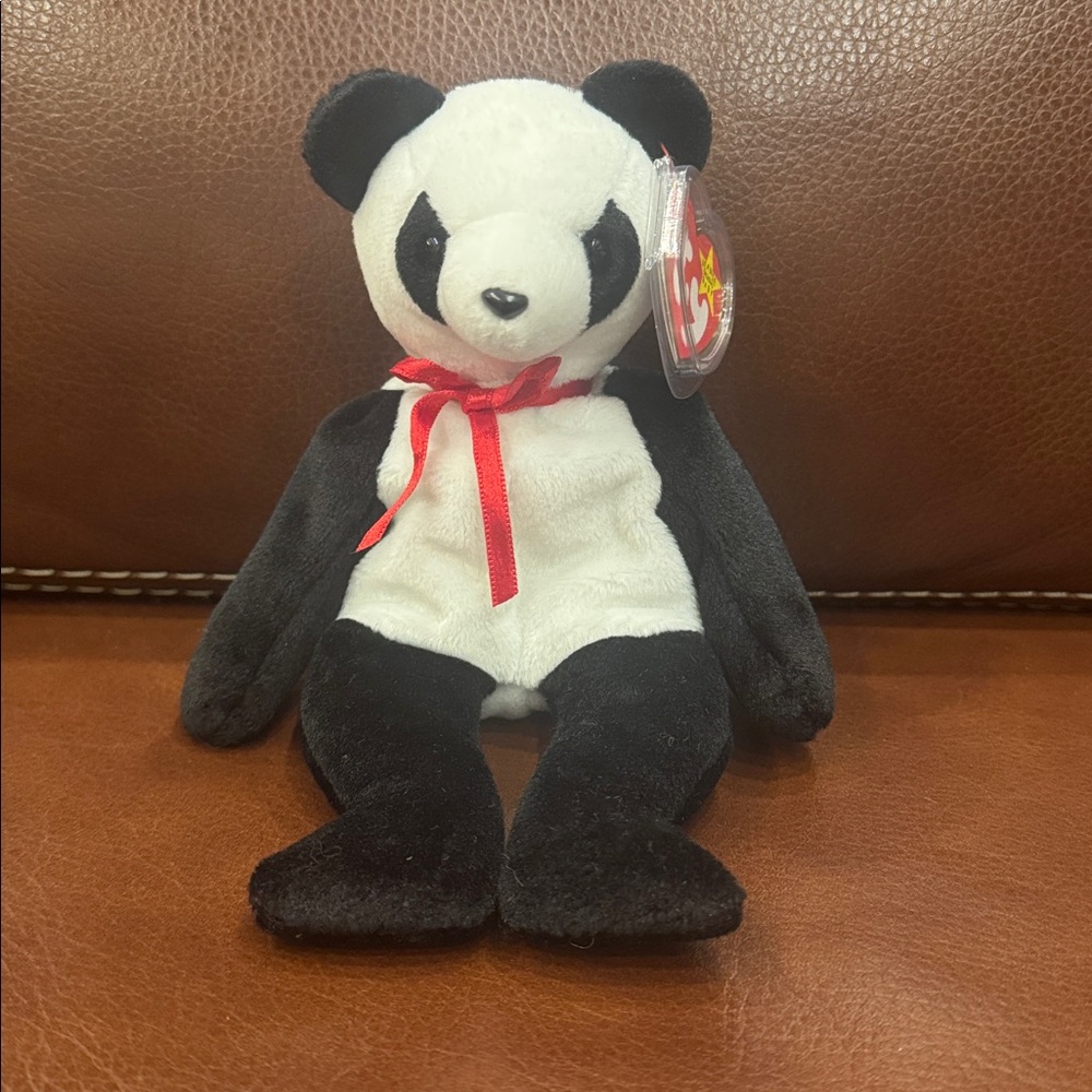 Ty Original Beanie Baby “Fortune” the Panda Bear Retired Vintage Stuffed Plush